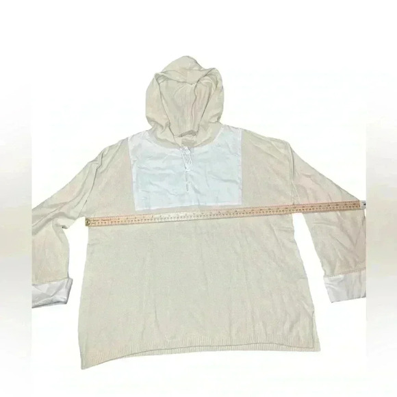 Soft Surroundings cream hooded sweater with sleeve cuffs. Size 1XL. NWT - Picture 6 of 7